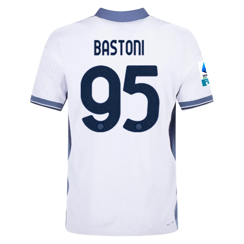 Nike Inter Milan Authentic Alessandro Bastoni Away Jersey w/ Serie A + Scudetto Patch 24/25 (White/Silver) Modern Men's Tech