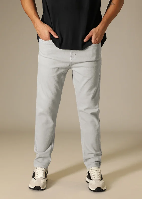 Light Grey Carrot Fit Denim Refined Men's Hand