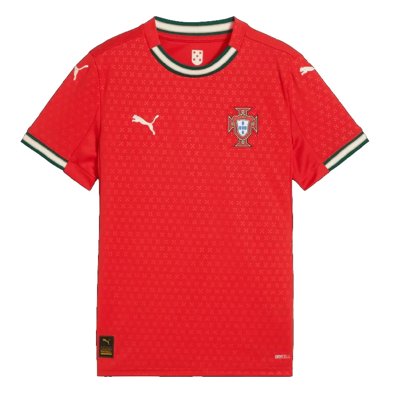 Puma Portugal Youth Home Jersey 25/26 (Sport Red/Sugared Almond) Earthy Men's Sustainable 