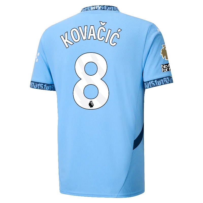 Puma Manchester City Mateo Kovačić Home Jersey w/ EPL + No Room For Racism + Club World Cup Patches 24/25 (Team Light Blue/Marine Blue) Streetwear Style