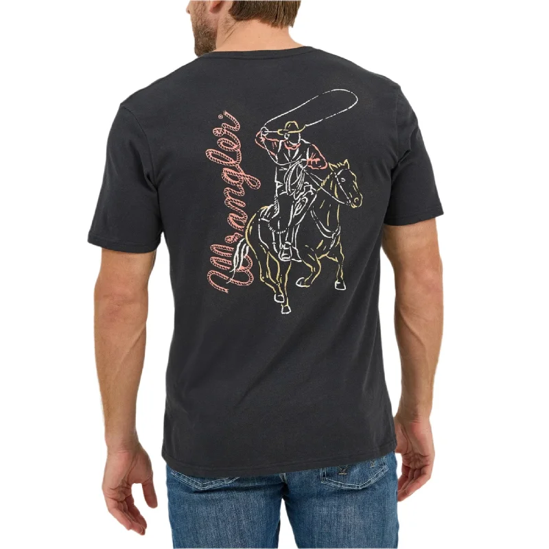 Wrangler Men's Black Neon Cowboy Tee Dynamic Men's Glow