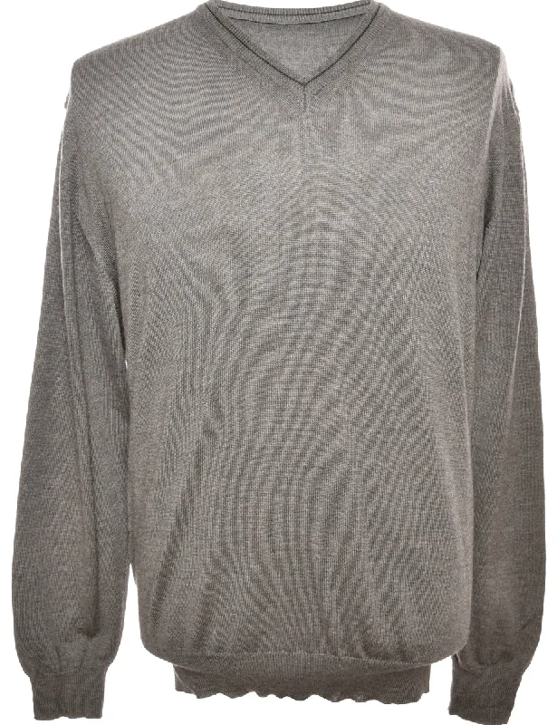 Long Sleeved Grey Jumper - M Confident Men's Power