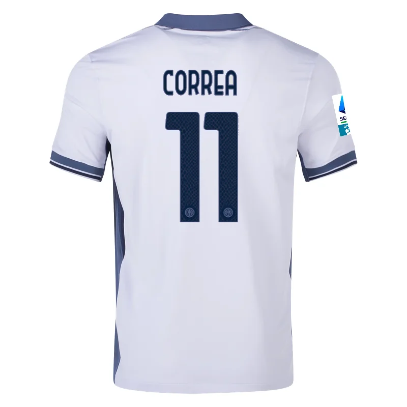 Nike Inter Milan Joaquin Correa Away Jersey w/ Serie A + Scudetto Patch 24/25 (Summit White/Iris Whisper) Hip Men's Urban