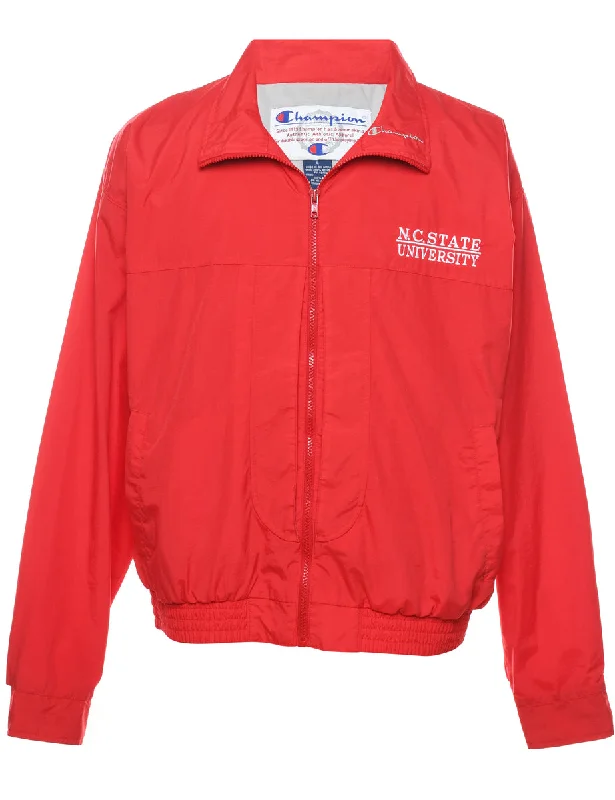 Champion Red Embroidered Nylon Jacket - L Minimalist Men's Casual 