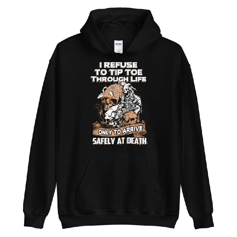 I Reuse To Tip Toe Through Life - Skull Hoodie - up to 5XL Earthy Men's Sustainable 