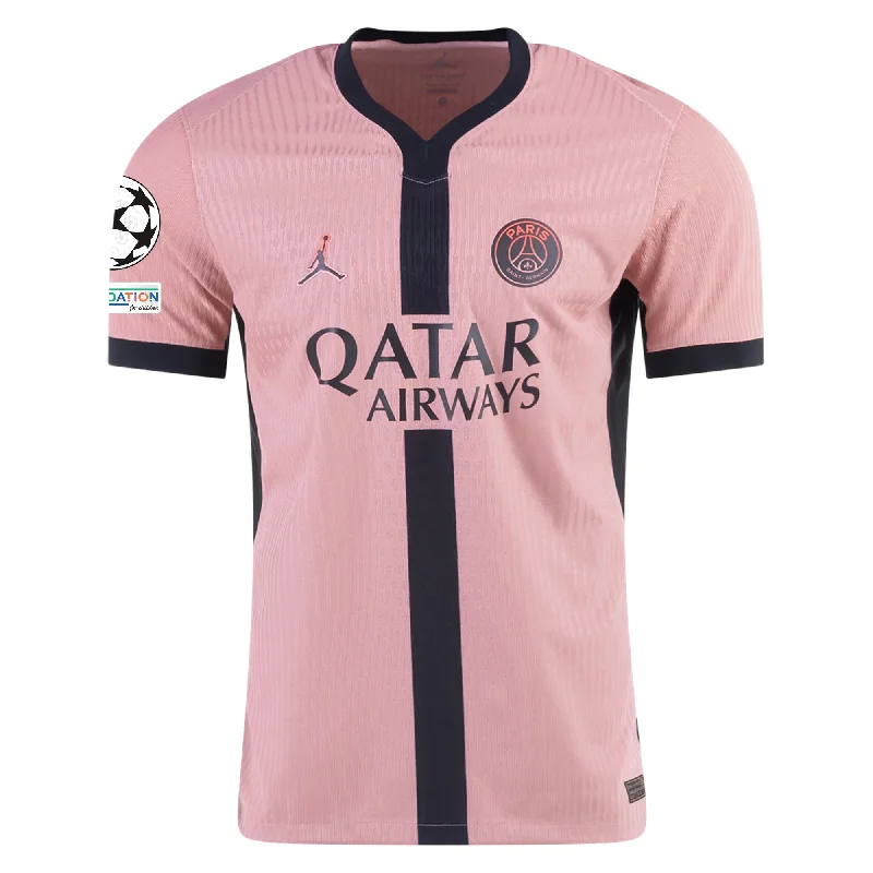 Nike Paris Saint-Germain Authentic Third Jersey w/ Champions League Patches 24/25 (Rust Pink/Black) Luxurious Men's High