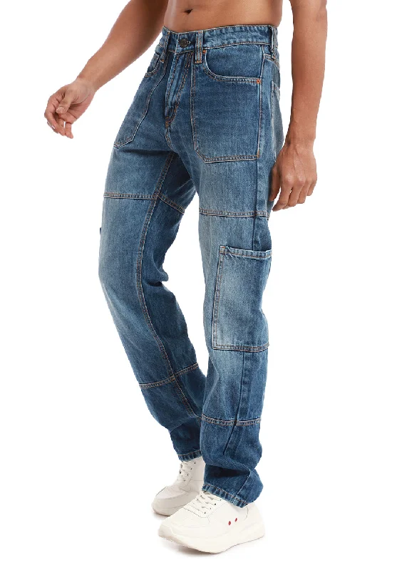 Dapper Pebble Blue Baggy fit Jeans Organic