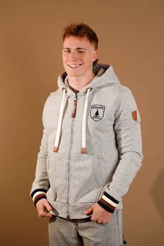 Wyatt Light Heather Grey Zip Hoodie Artistic Men's Avant