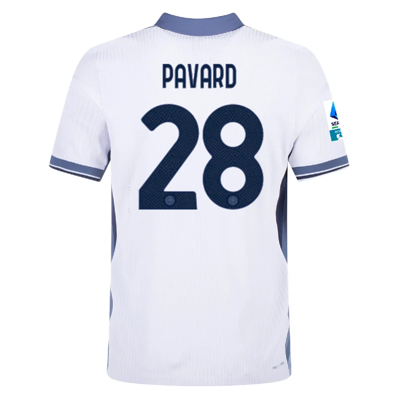 Nike Inter Milan Authentic Benjamin Pavard Away Jersey w/ Serie A + Scudetto Patch 24/25 (White/Silver) Bold Men's Animal