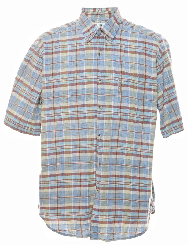 Columbia Short Sleeve Checked Shirt - M British Gentleman Style