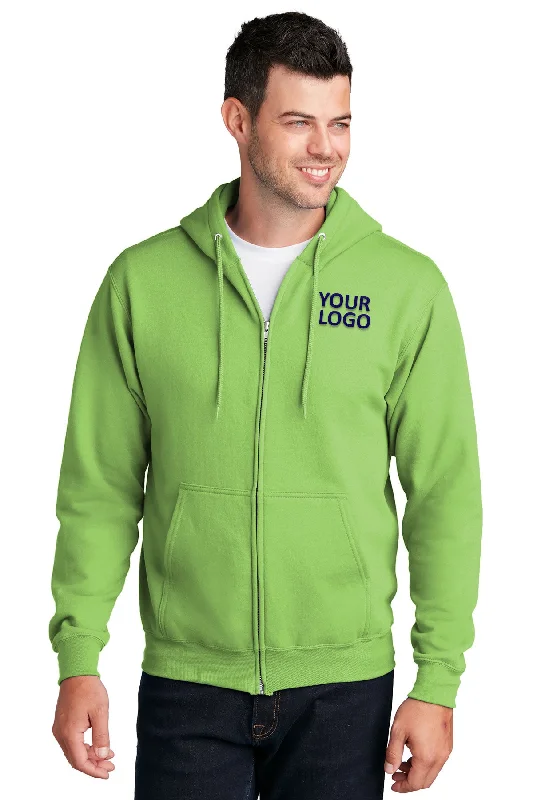 Port & Company Core Fleece Branded Zip Hoodies, Lime Vintage Men's 1970S Disco