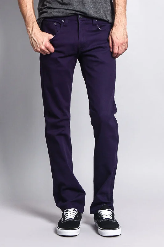 Men's Slim Fit Colored Jeans (Eggplant) Dapper Men's 1920S