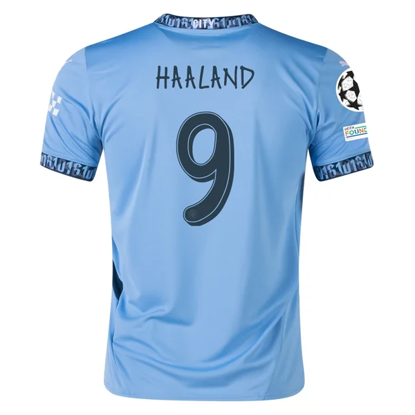 Puma Manchester Erling Haaland Home Jersey w/ Champions League + Club World Cup Patch 24/25 (Team Light Blue/Marine Blue) Vacation