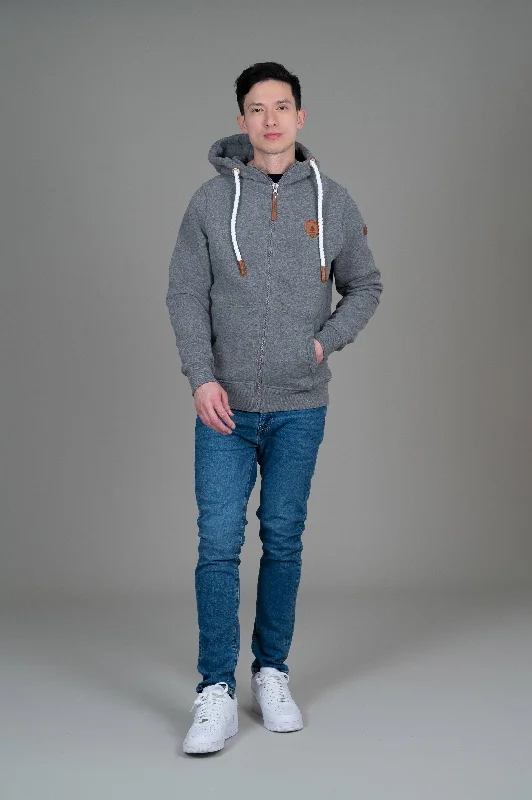 Zeus Dark Heather Grey Full-Zip Hoodie Tailored