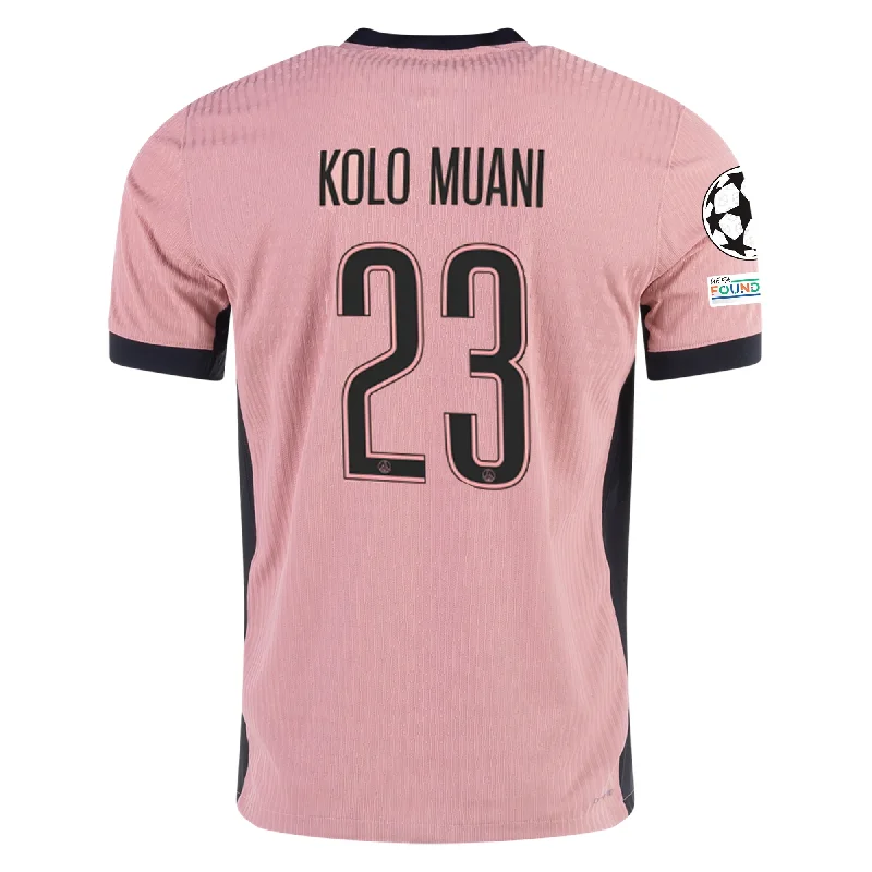 Nike Paris Saint-Germain Authentic Randal Kolo Muani Third Jersey w/ Champions League Patches 24/25 (Rust Pink/Black) British Gentleman Style