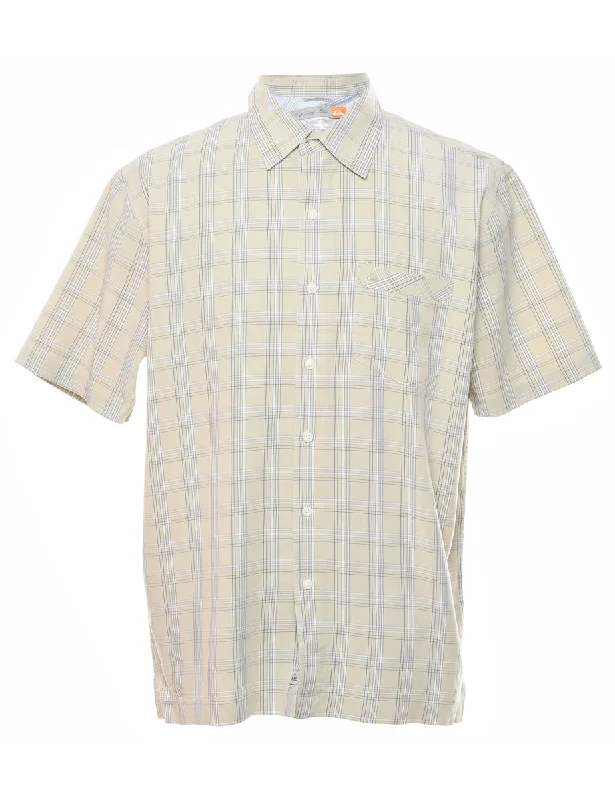 Short Sleeve Checked Shirt - L Cozy Men's Sherpa