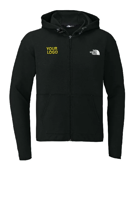 North Face Double-Knit Zip Custom Hoodies, Black Athletic Men's High