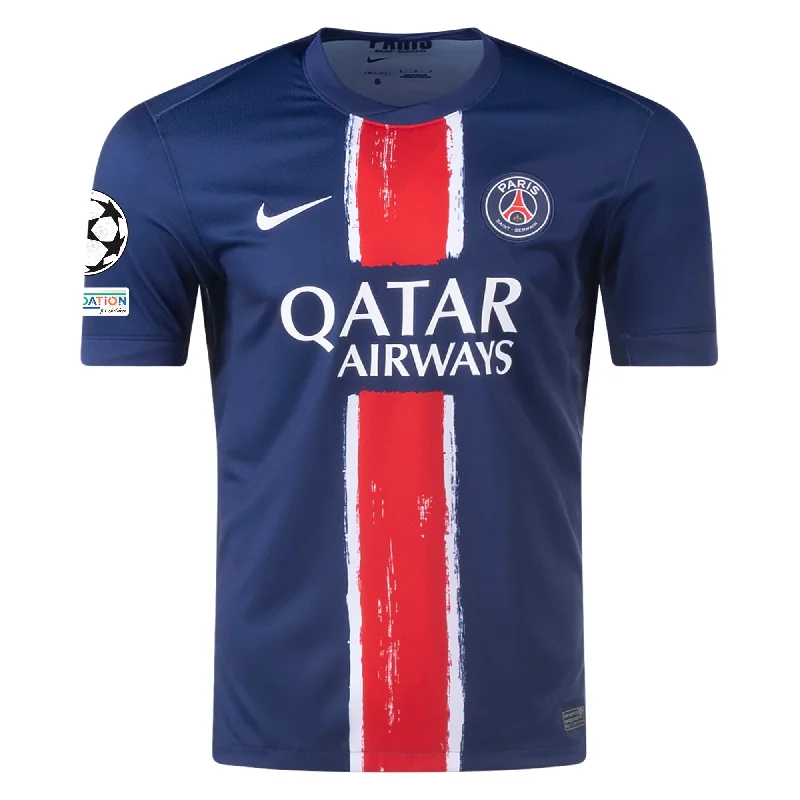 Nike Paris Saint-Germain Home Jersey w/ Champions League Patches 24/25 (Midnight Navy/White) Refined Men's European