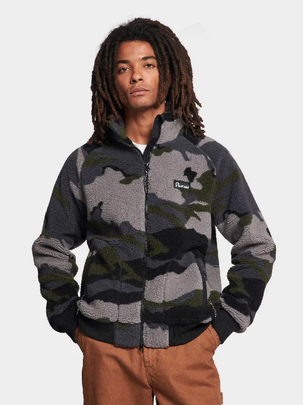 Abstract Mountain Borg Fleece Jacket in Ebony Bohemian Men's Free