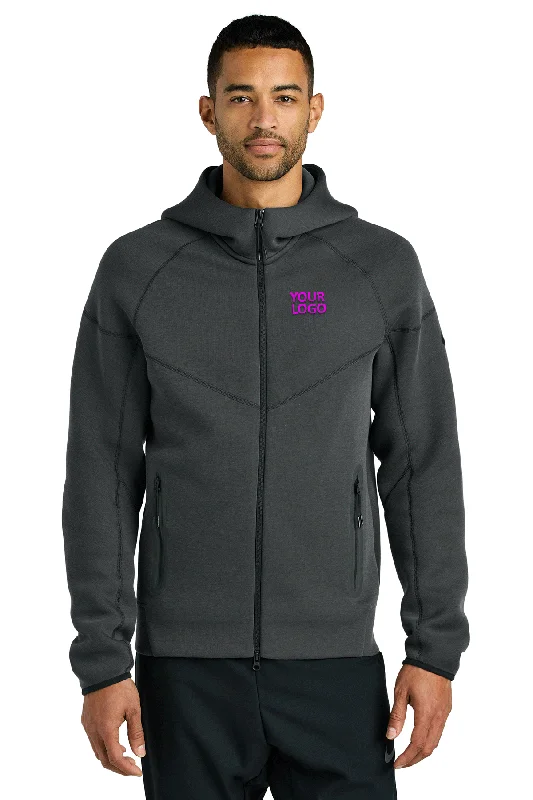 Nike Tech Fleece Full-Zip Custom Hoodies, Anthracite Heather Tough Men's Military