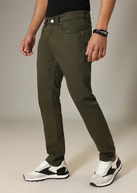 Tate Olive Slim fit Jeans Traditional Men's Country