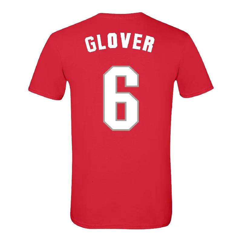 Ohio State Buckeyes Men's Basketball Student Athlete #6 Ques Glover T-Shirt Laid