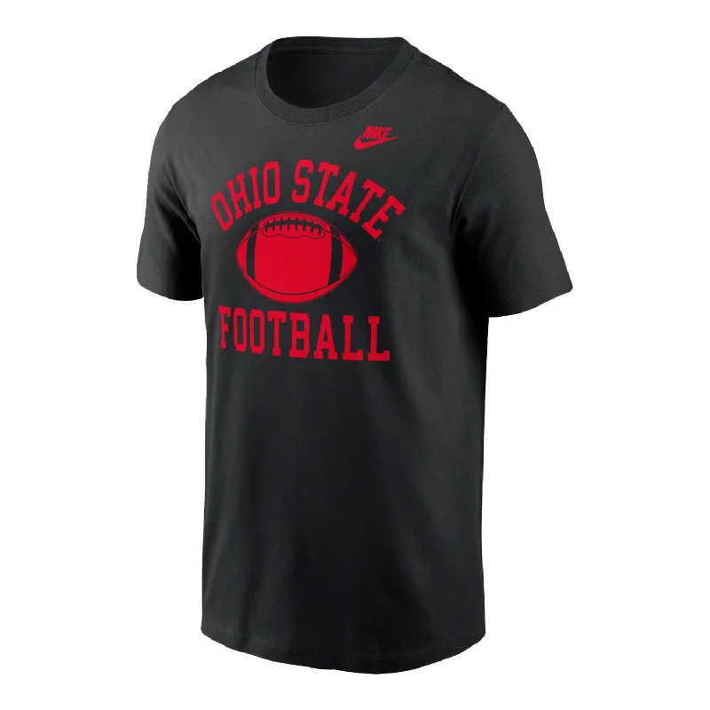 Ohio State Buckeyes Nike Football Logo Black Short Sleeve T-Shirt Dynamic Men's Moto