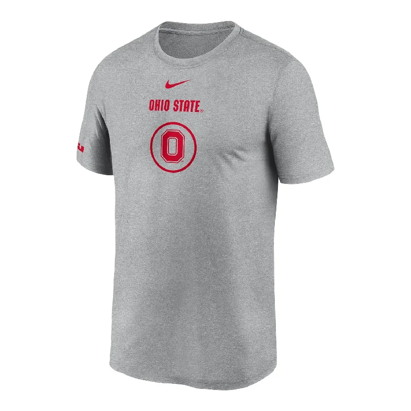 Ohio State Buckeyes Nike Practice Block O Gray T-Shirt Trendy Men's Scandinavian