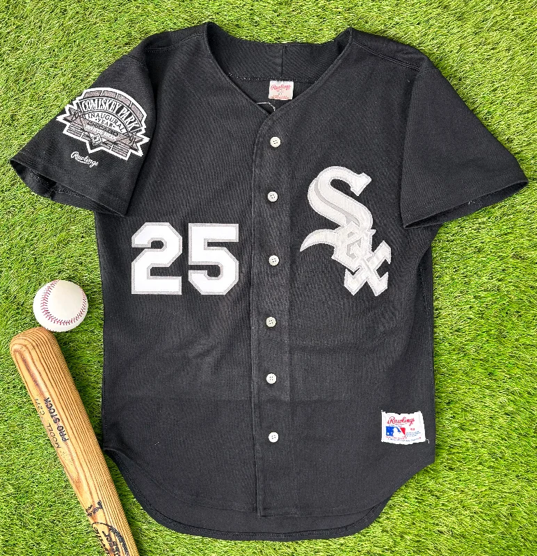 Chicago White Sox 1991 Sammy Sosa Black Alternate MLB Baseball Jersey (40/Medium) Sporty Men's Athleisure 