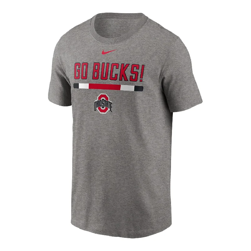 Ohio State Buckeyes Nike 'GO BUCKS' Gray T-Shirt Dapper Men's Bow