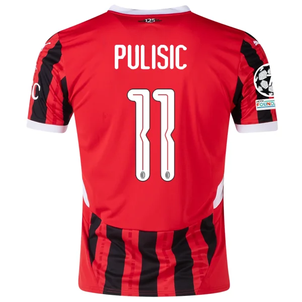 Puma AC Milan Christian Pulisic Home Jersey w/ Champions League Patches 24/25 (Puma Red/Puma Black) Luxurious Men's High