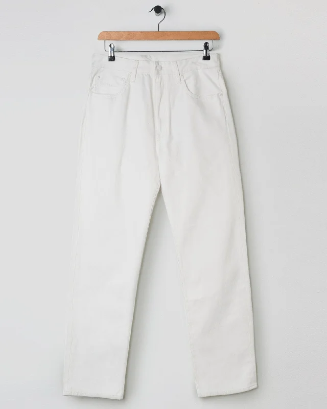 5 Pocket Regular-Fit Denim Jean White Business