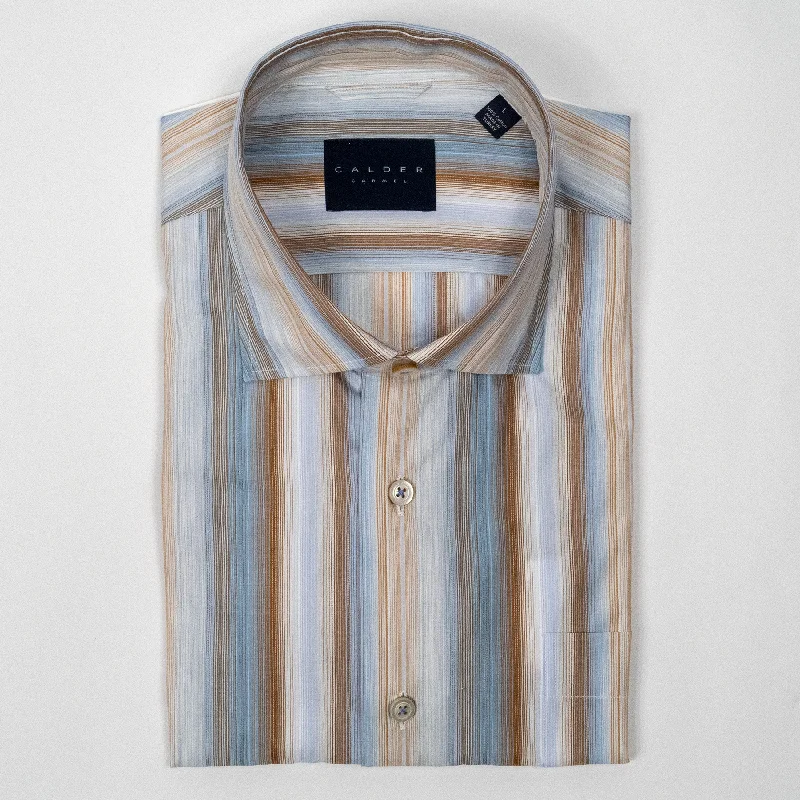 CALDER TAN HORIZ STR SS SHIRT Practical Men's Multi