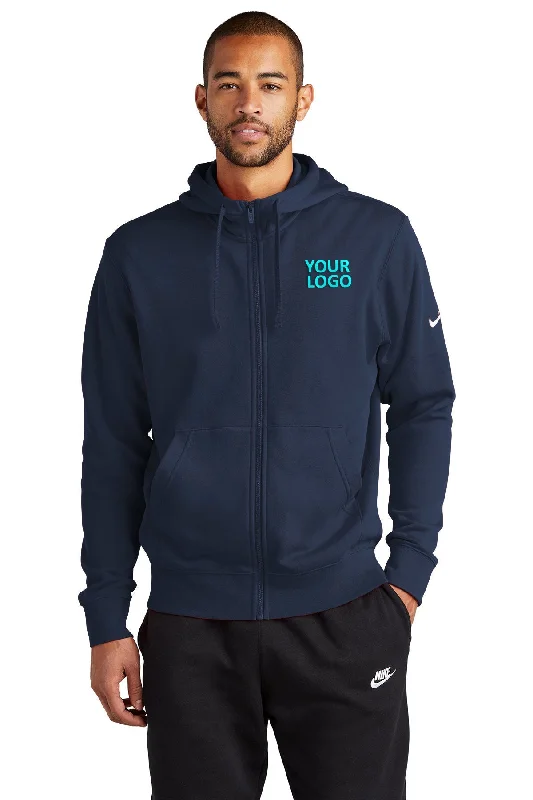 Nike Club Fleece Custom Zip Hoodies, Midnight Navy Beach