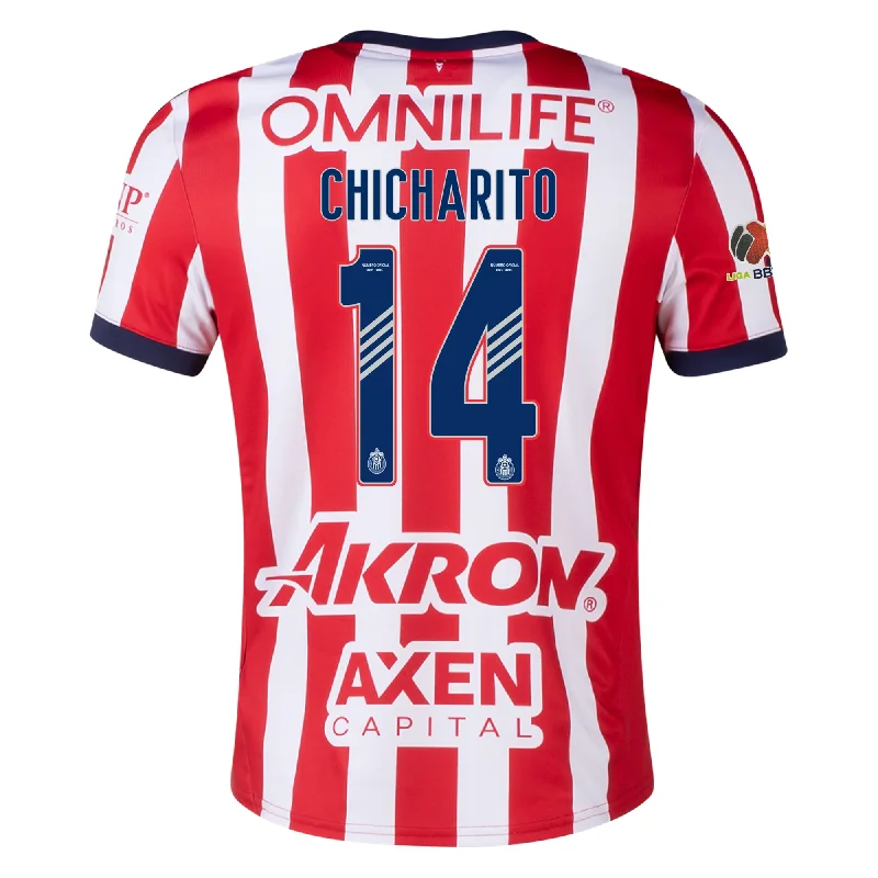 Puma Chivas Chicharito Home Jersey w/ Liga MX Patch 24/25 (Puma Red/White) Streetwear Style