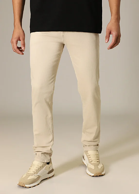 Cream Ankle Slim Fit Jeans Sleek Men's Contemporary 