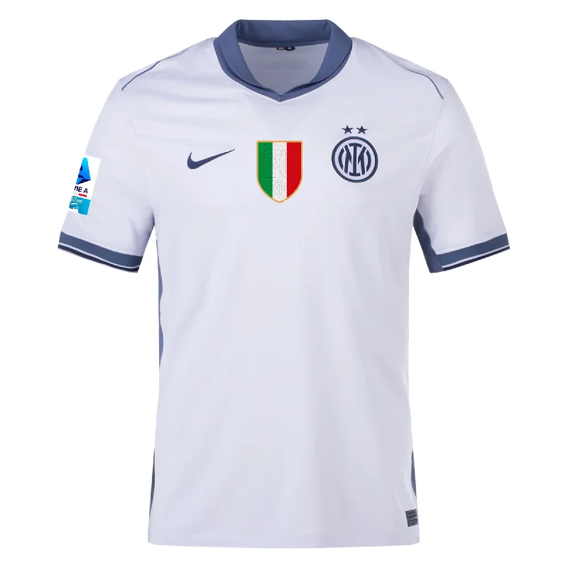 Nike Inter Milan Away Jersey w/ Serie A + Scudetto Patch 24/25 (Summit White/Iris Whisper) Artistic Men's Hand