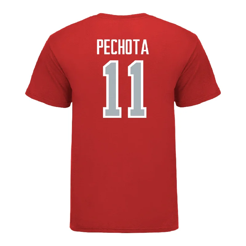 Ohio State Buckeyes Men's Soccer Student Athlete T-Shirt #11 Luciano Pechota Relaxed Men's Beach