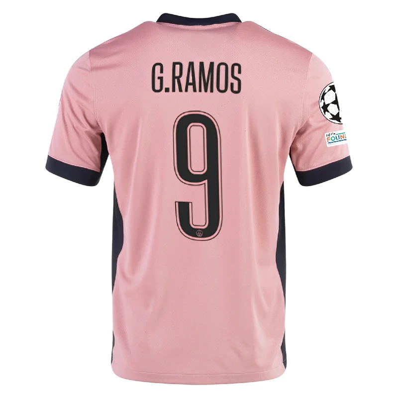 Nike Paris Saint-Germain Gonçalo Ramos Third Jersey w/ Champions League Patches 24/25 (Rust Pink/Black) Artistic Men's Avant