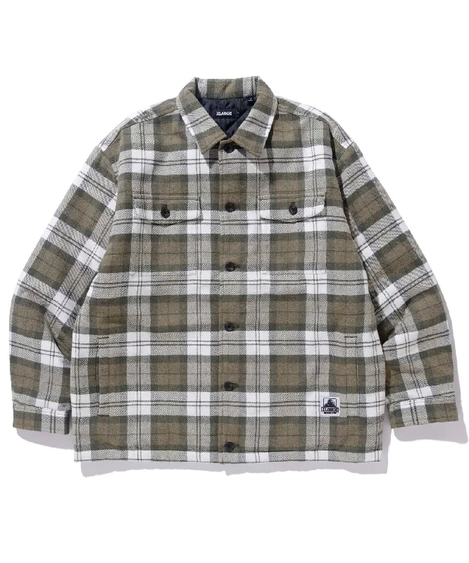 QUILTED CHECK SHIRT JACKET Youthful Men's Pop