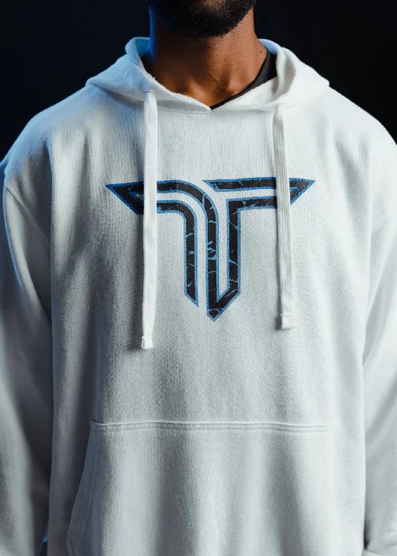 Magma "Blue Steel" Logo Hoodie - White Polished Men's Silk