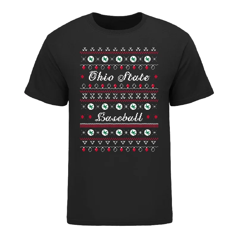 Ohio State Buckeyes Ugly Baseball Sweater T-Shirt Minimalist Men's Casual 