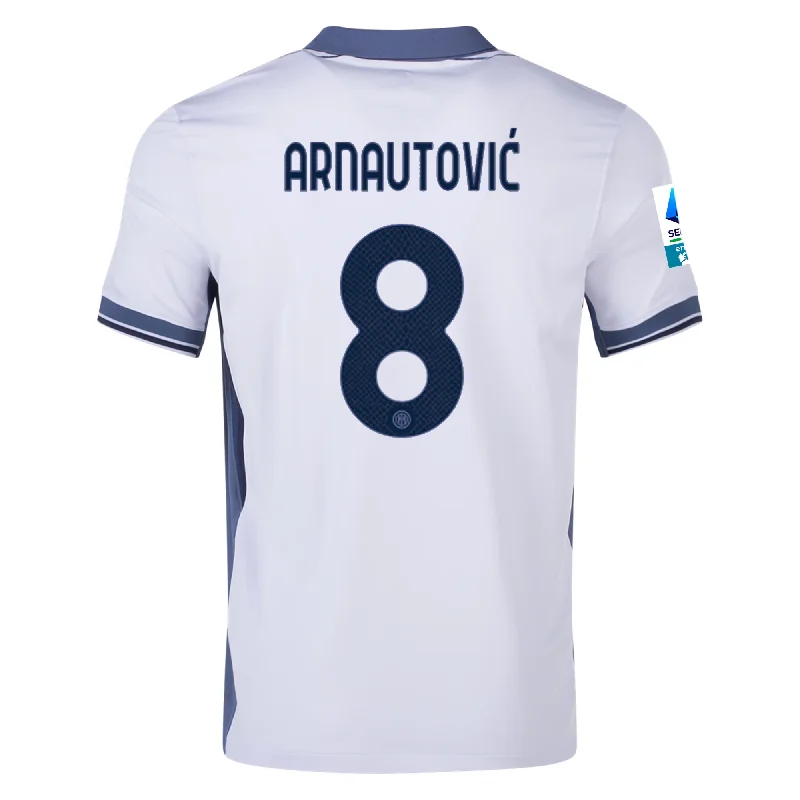 Nike Inter Milan Marko Arnautović Away Jersey w/ Serie A + Scudetto Patch 24/25 (Summit White/Iris Whisper) Stylish Men's Neon