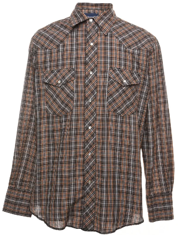 Wrangler Checked Western Shirt - M Elegant Men's Cashmere