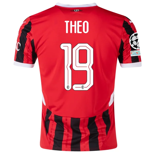 Puma AC Milan Theo Hernandez Home Jersey w/ Champions League Patches 24/25 (Puma Red/Puma Black) Bohemian Men's Free