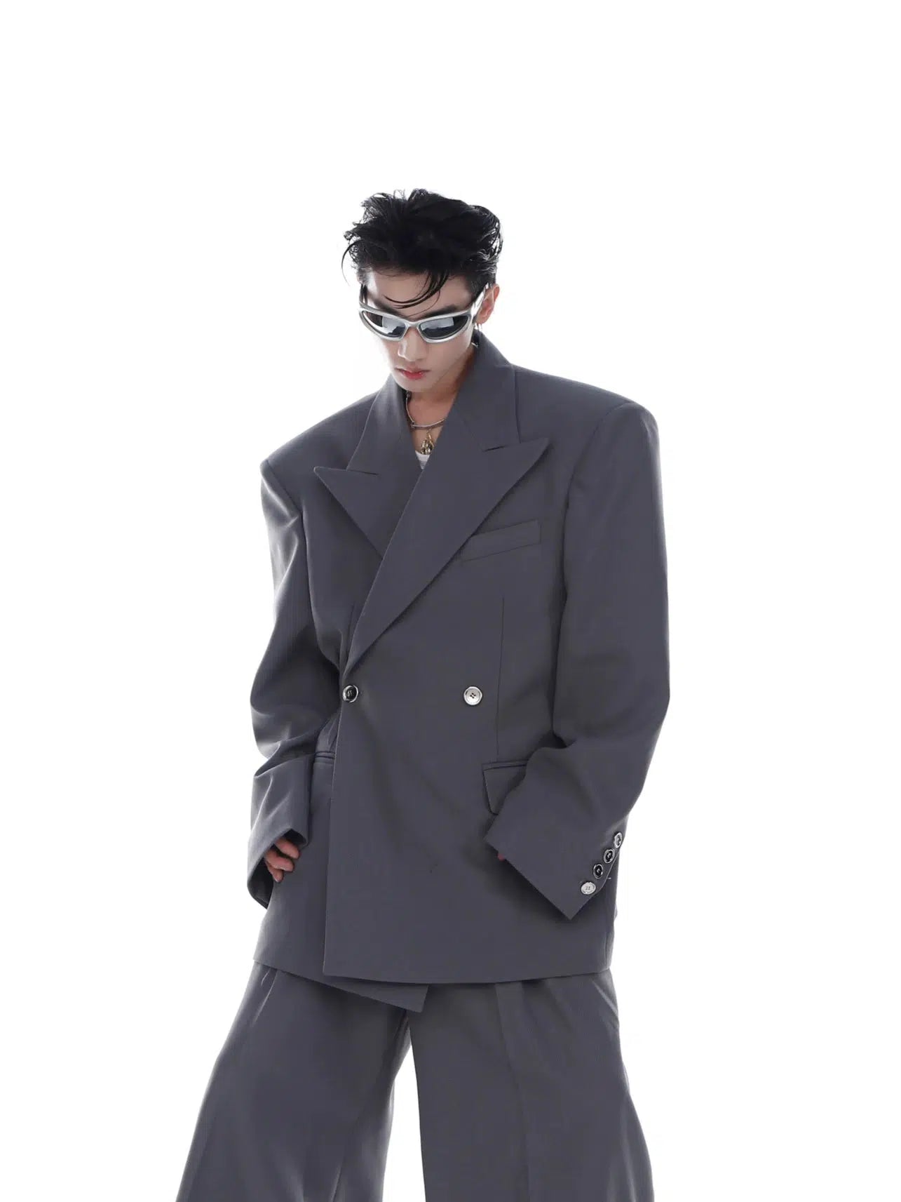 Loose Silhouette Twill Suit Jacket Sporty Men's Athleisure 