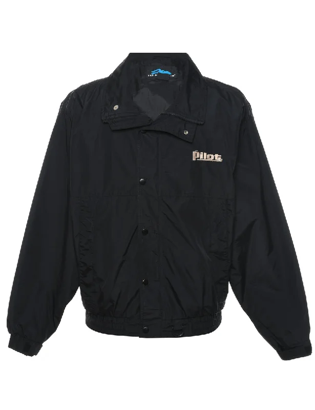 Black Plot Design Classic Nylon Jacket - S Hip Men's Urban