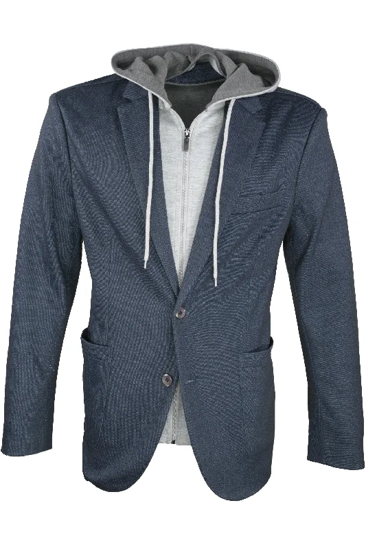 Nicoby Hybrid Hooded Sport Coat - Indigo Preppy Men's College