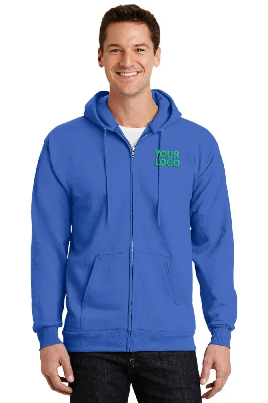 Port & Company Tall Essential Fleece Zip Custom Hoodies, Royal Rugged Men's Outdoor 