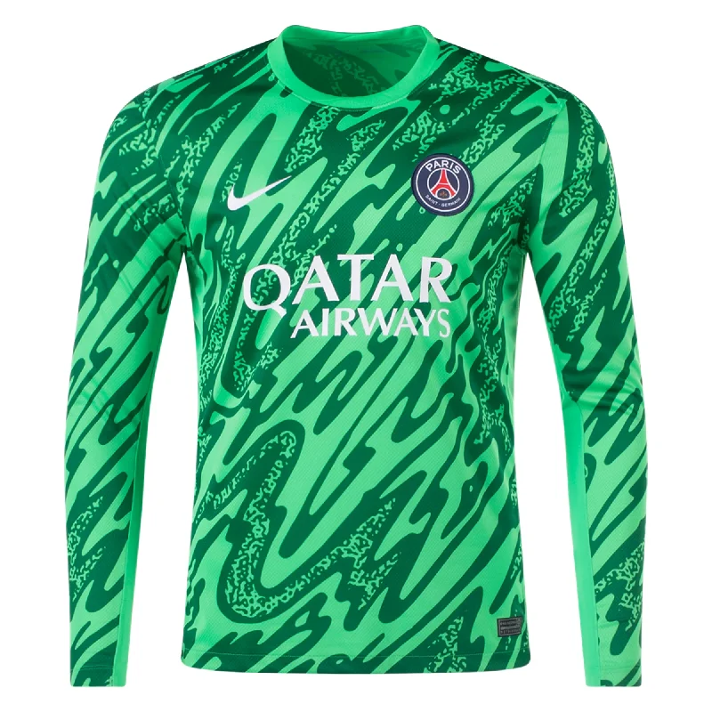 Nike Paris Saint-Germain Long Sleeve Goalkeeper Jersey 24/25 (Green Spark/Pine Green) Refined Men's Classic 